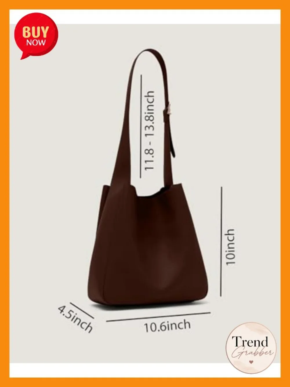 Slouchy Hobo Bag - Soft Faux Leather Shoulder Tote Purse - Vegan PU Leather